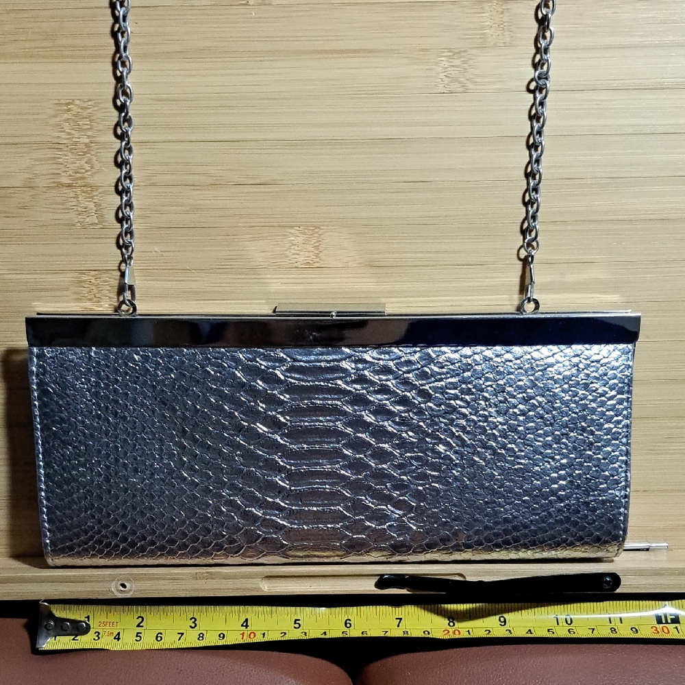 Apt. 9 Silver Snakeskin Wristlet